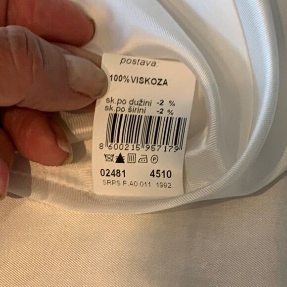 Christian Lacroix, dress, ivory linen, fully lined, new with tags, fitted - Picture 14 of 16